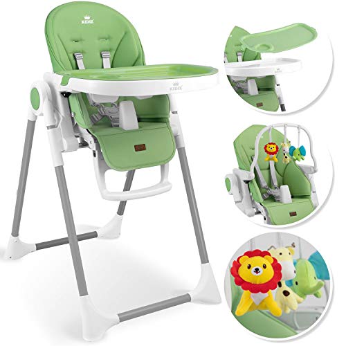 KIDIZ® 3-in-1 children's high chair, incl. toy bracket, baby lounger, combination high chair, baby high seat, 7-level height adjustable, adjustable backrest, growing with your child from 0 months to 6 years