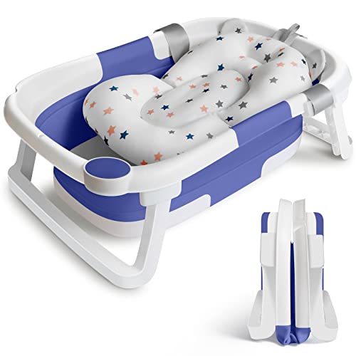 Baby Bathtub, Foldable Bathtub Baby with Non-Slip Mat, Portable Baby Bathtub, Newborn Essentials Baby Bath for Infants and Toddlers from 0-24 Months