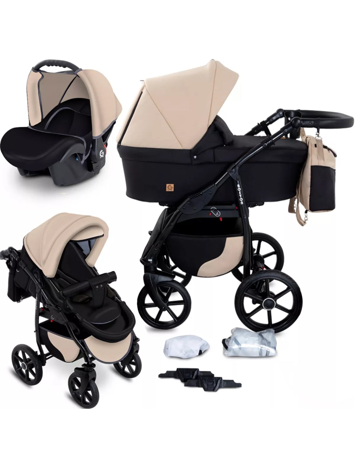 Boston 3 in 1 Complete Set with Car Seat Combi Stroller