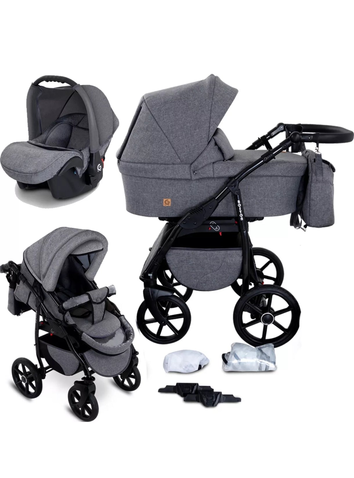 Boston 3 in 1 Complete Set with Car Seat Combi Stroller