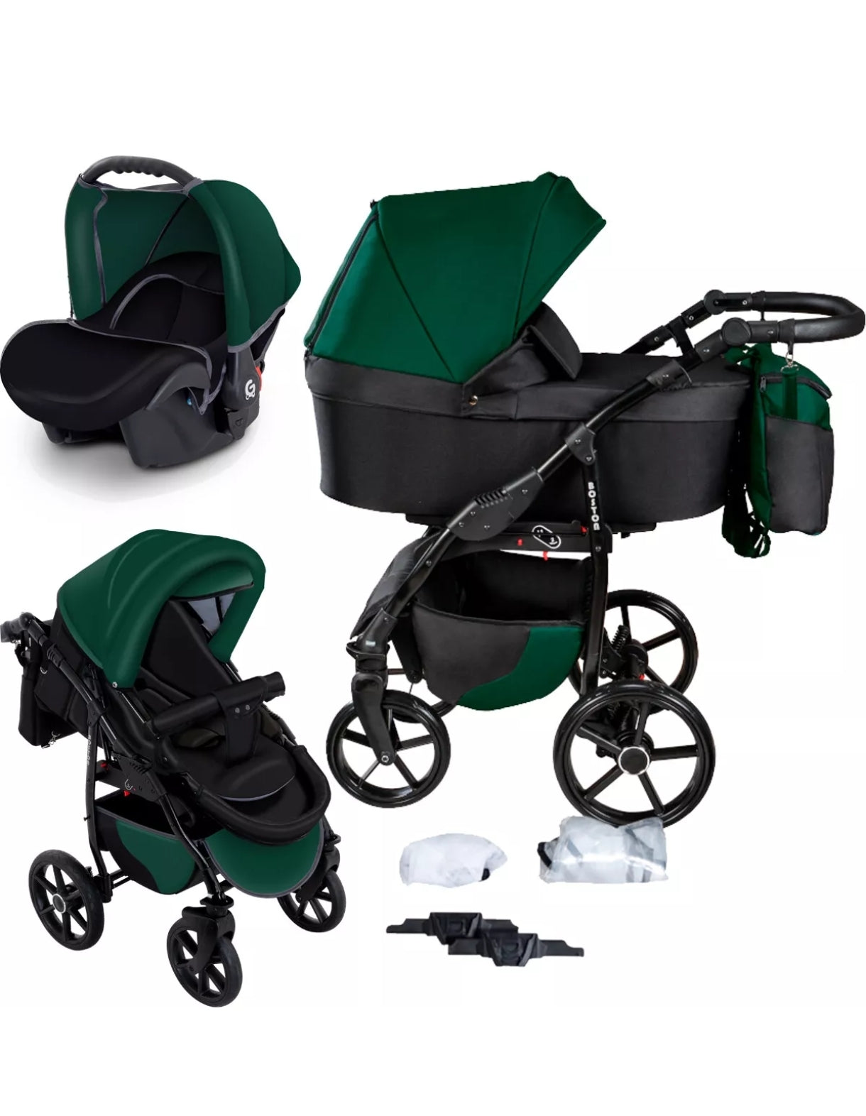 Boston 3 in 1 Complete Set with Car Seat Combi Stroller