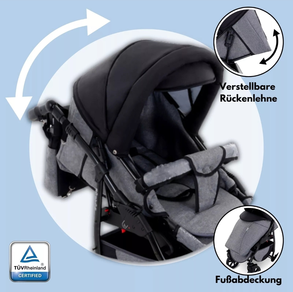 Boston 3 in 1 Complete Set with Car Seat Combi Stroller