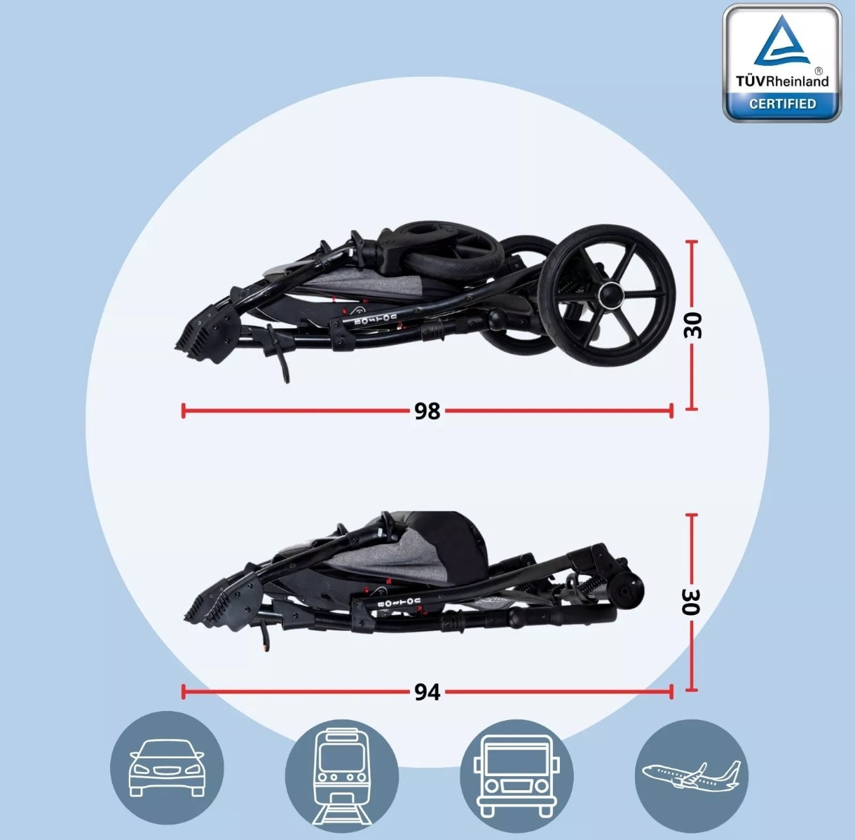 Boston 3 in 1 Complete Set with Car Seat Combi Stroller