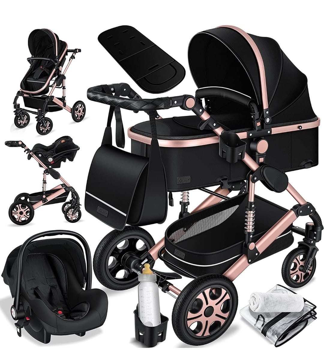 KESSER® Loops 3 in 1 Kombi-Kinderwagen Buggy Reisebuggy inkl. Auto- Babyschale