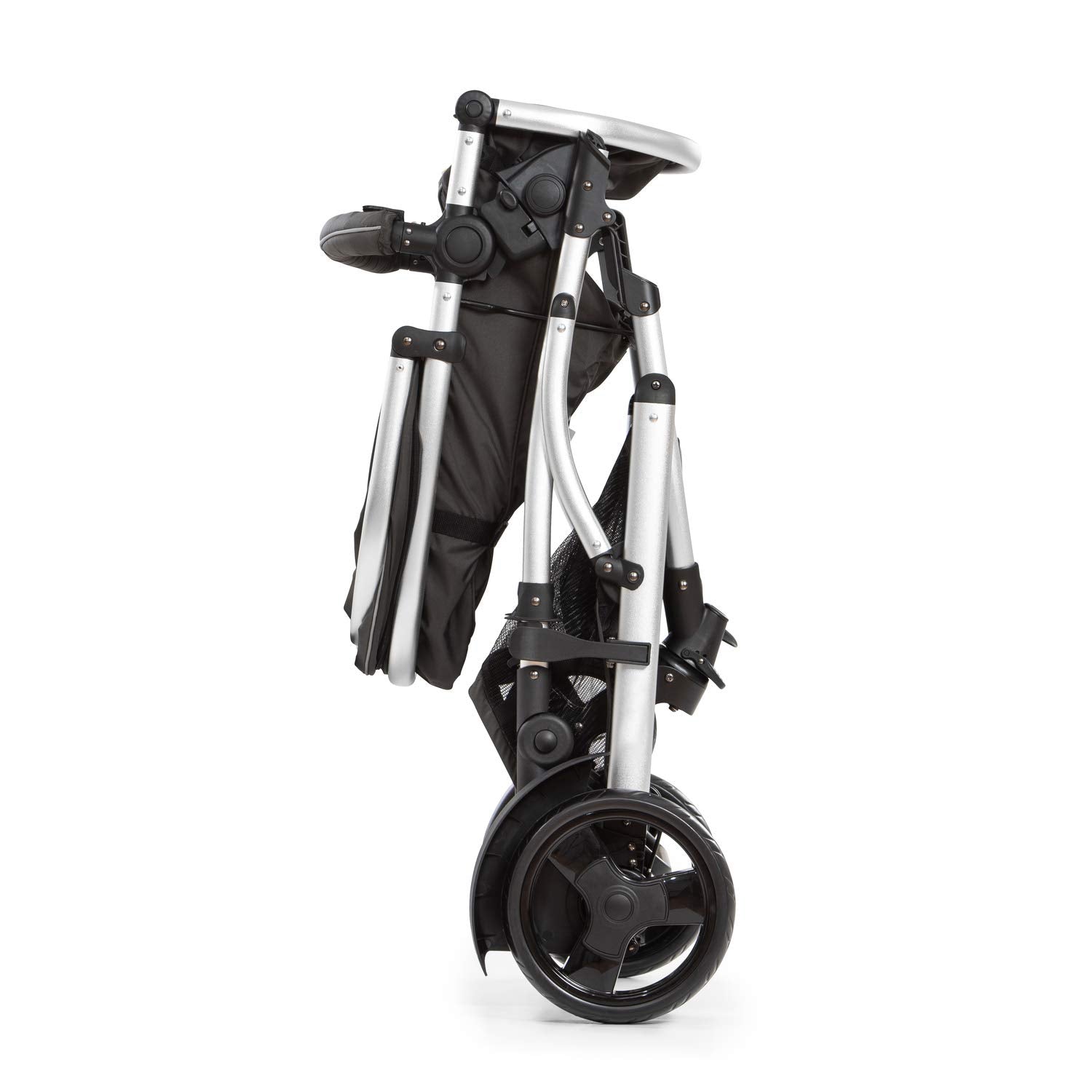 Hauck duet 2 double stroller for brothers of different ages, baby carry-on bag convertible into reversible seat, low detachable seat, height-adjustable handlebar, black forest